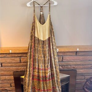 Kantha Bae Free Falling dress Bohemian Maxi Dress with Geometric Patterns